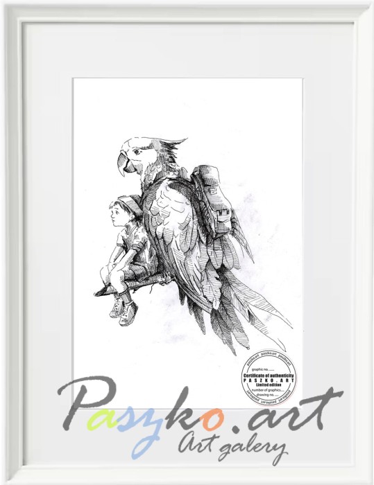 Inkografia 00577 Papuga